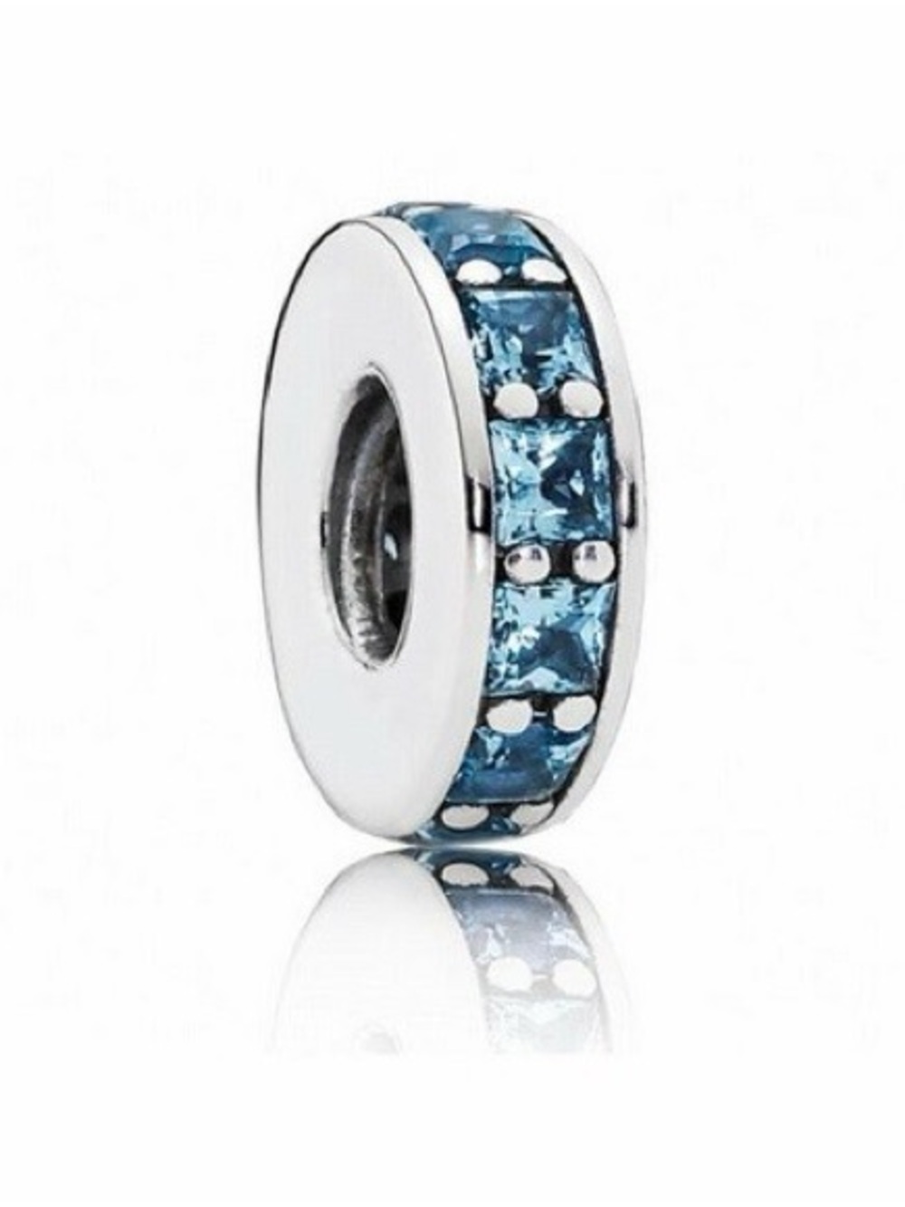 Pandora❗️Set of 2❗️ Ice Blue Crystal Rondelle Spacers  for Pandora  Bracelet